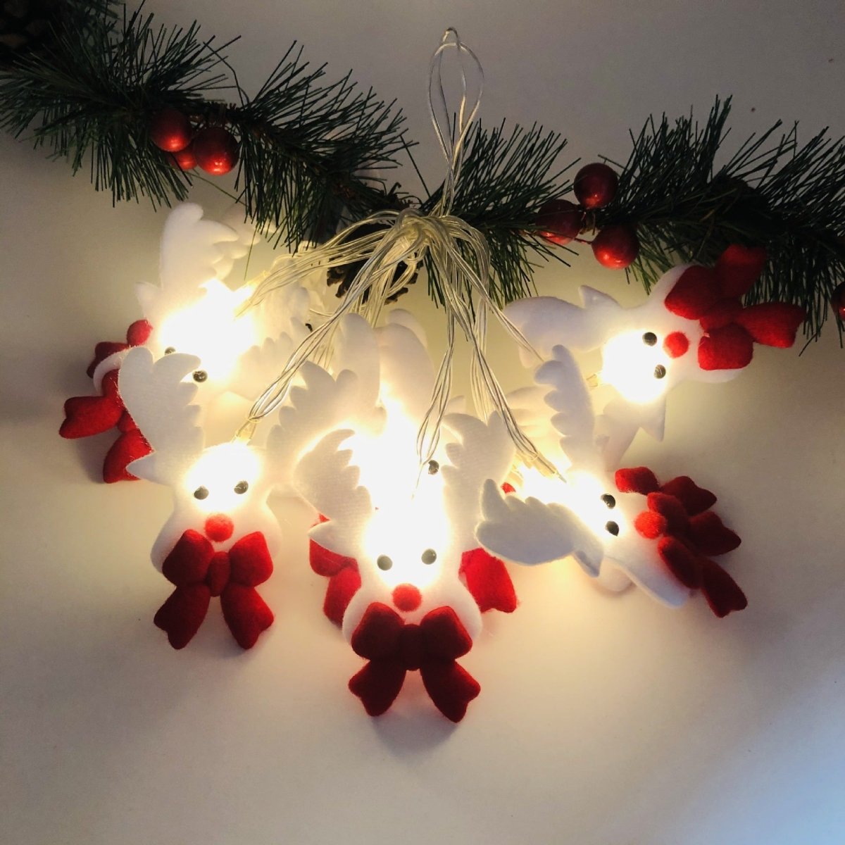Cordão de Luz LED de Natal com Enfeites