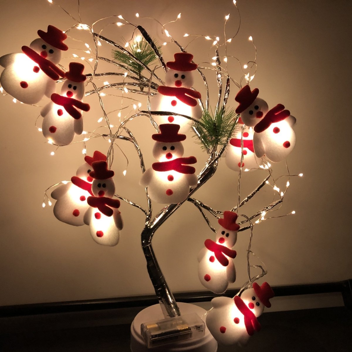 Cordão de Luz LED de Natal com Enfeites