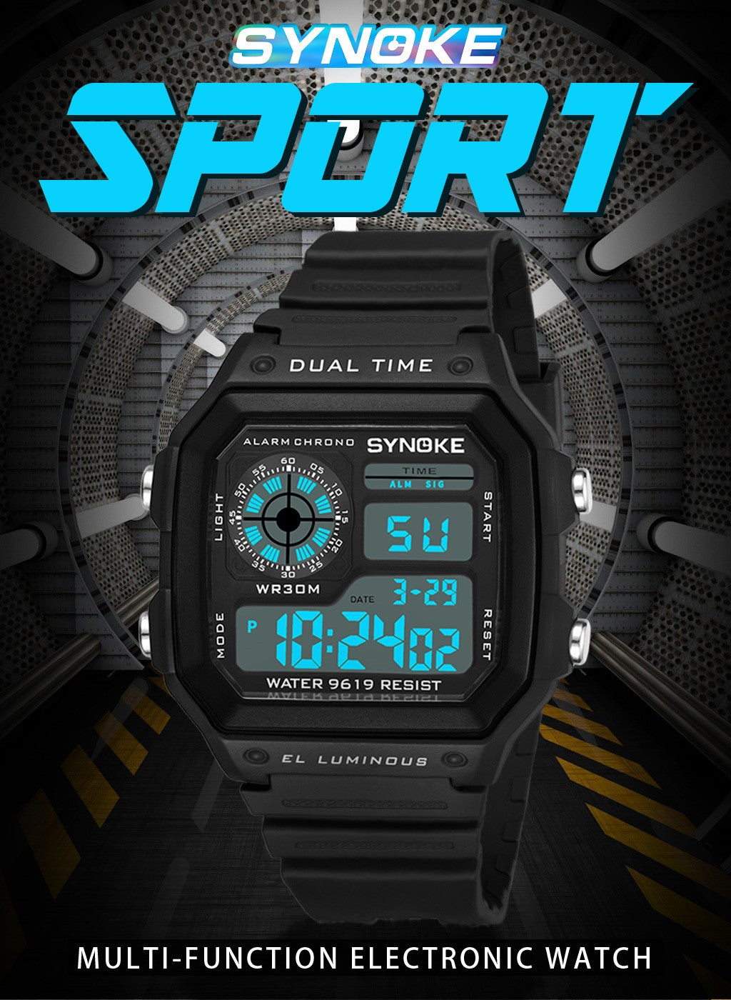 Relógio Digital Esportivo Synoke Militar