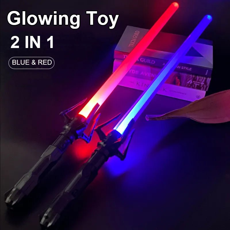 Espada Laser Retrátil 2 em 1 com Luz | Vermelha e Azul