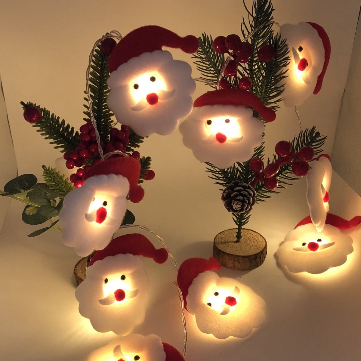 Cordão de Luz LED de Natal com Enfeites