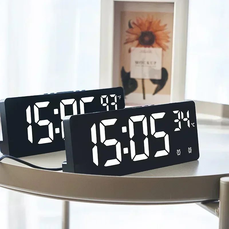 Despertador Digital LED com Temperatura e Função Soneca