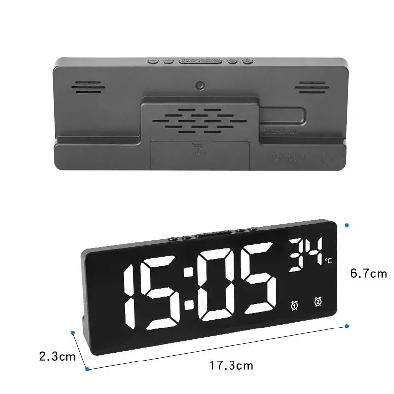 Despertador Digital LED com Temperatura e Função Soneca