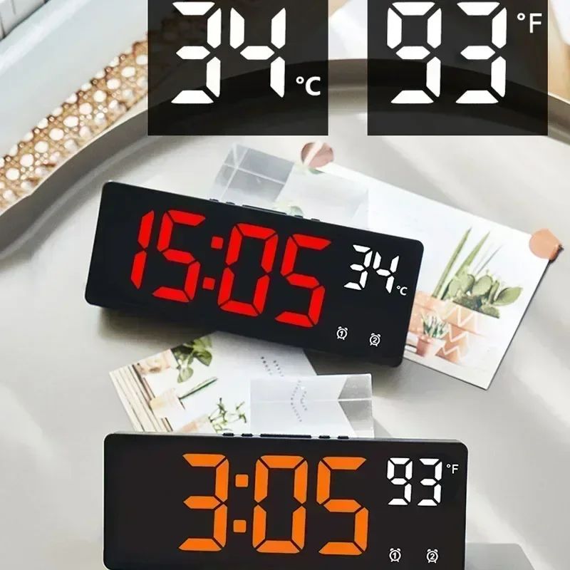 Despertador Digital LED com Temperatura e Função Soneca