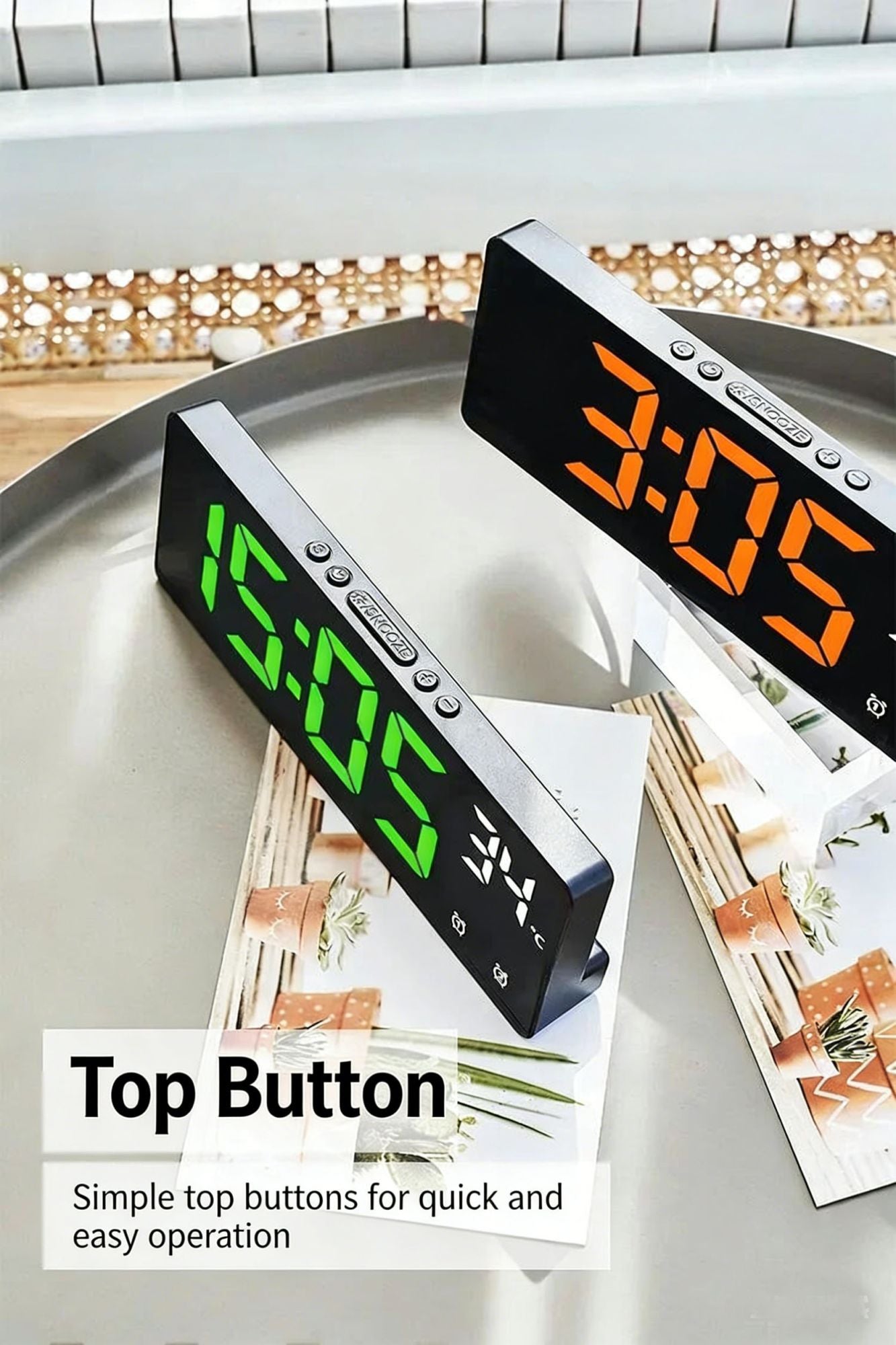 Despertador Digital LED com Temperatura e Função Soneca