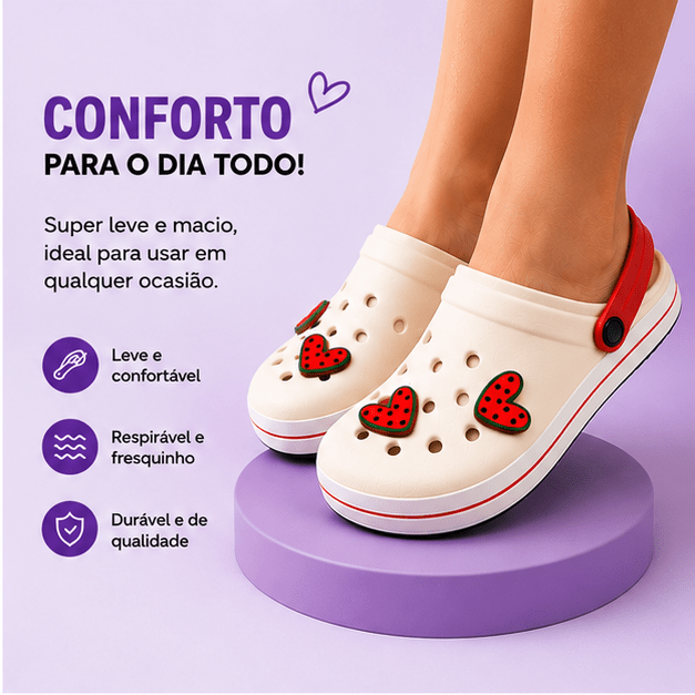 Babuche Melancia com Tira Traseira