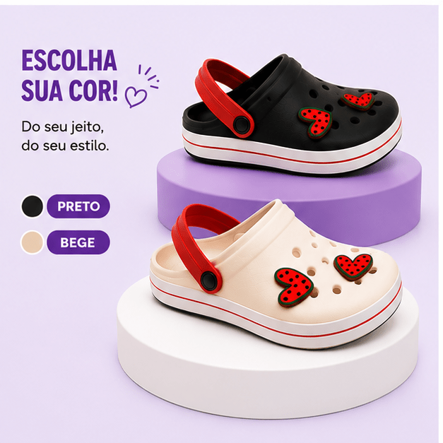 Babuche Melancia com Tira Traseira