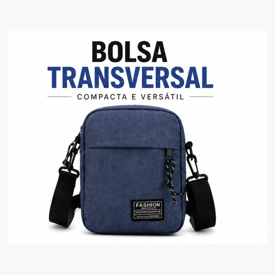 Bolsa Transversal Compacta Unissex em Oxford