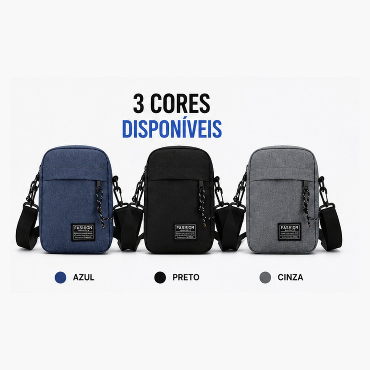Bolsa Transversal Compacta Unissex em Oxford