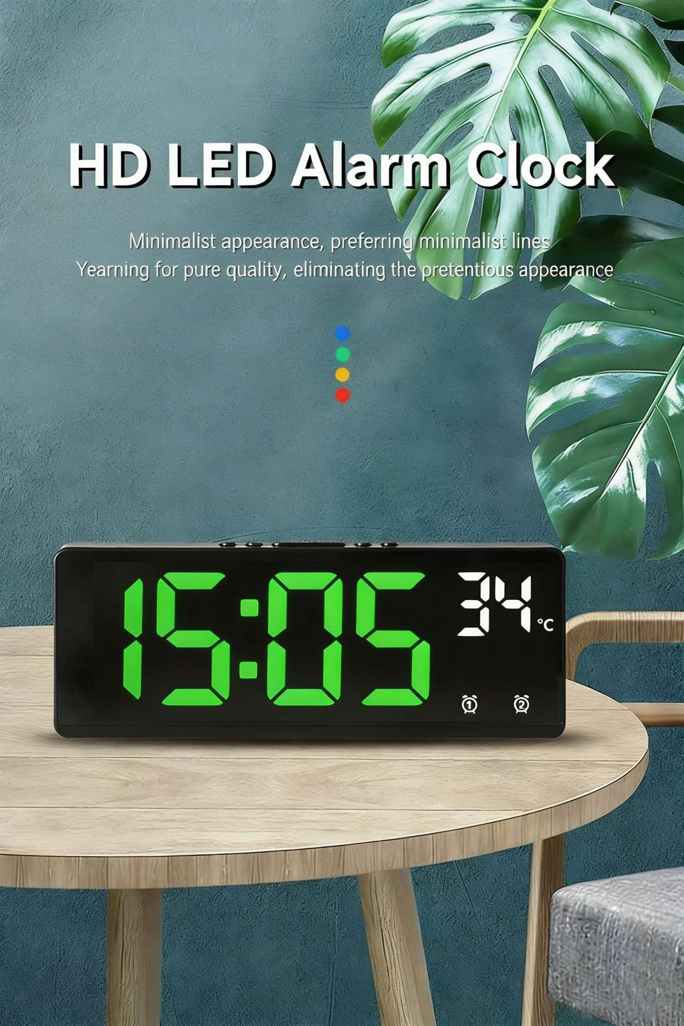 Despertador Digital LED com Temperatura e Função Soneca