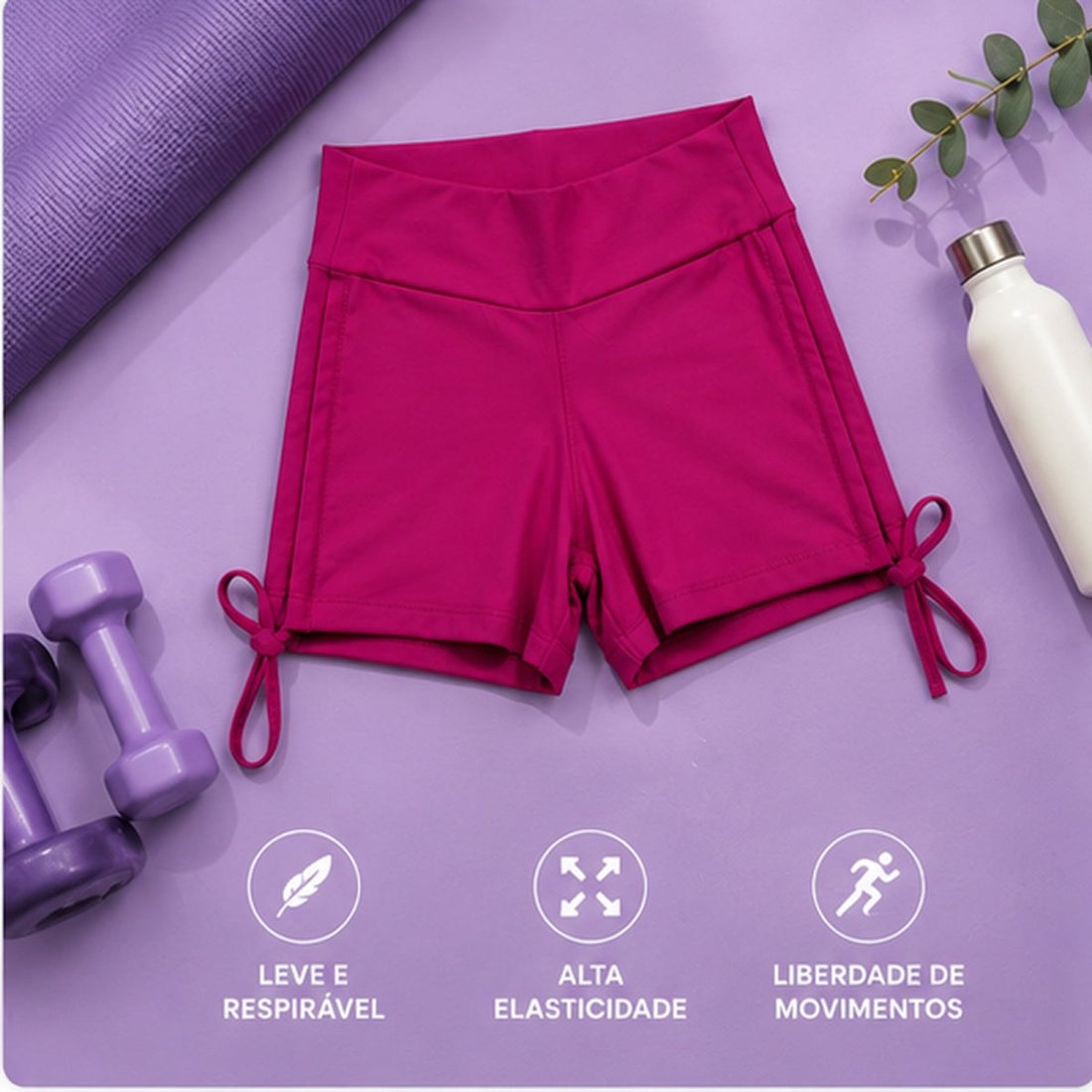 Kit com 3 Shorts Fitness com Ajuste Lateral