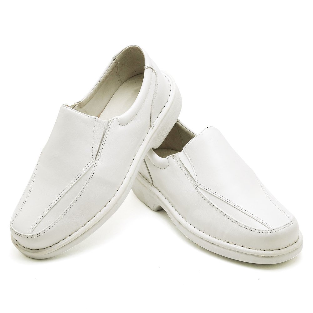 Sapato Casual Masculino em Couro Branco