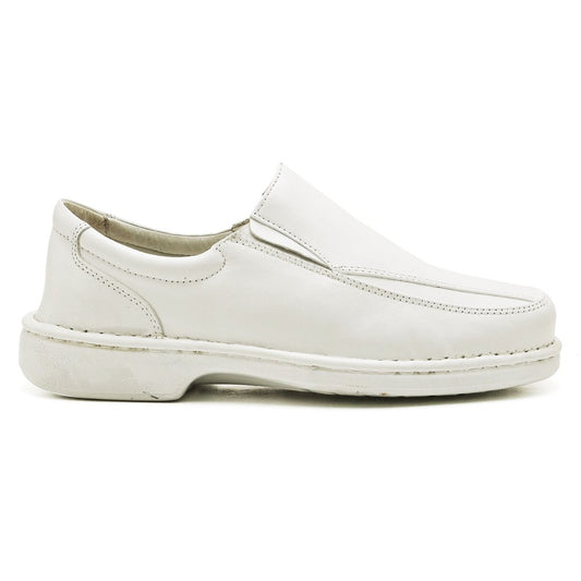 Sapato Conforto Couro Masculino Branco