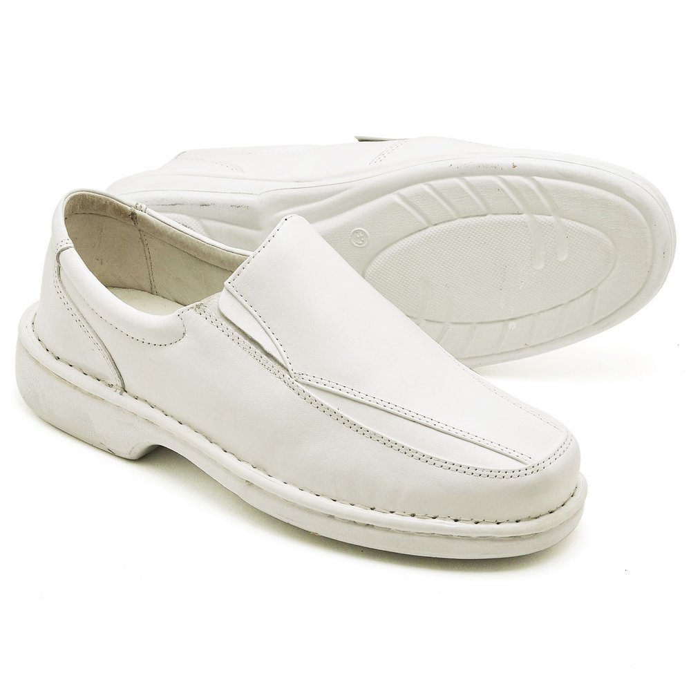 Sapato Casual Masculino em Couro Branco
