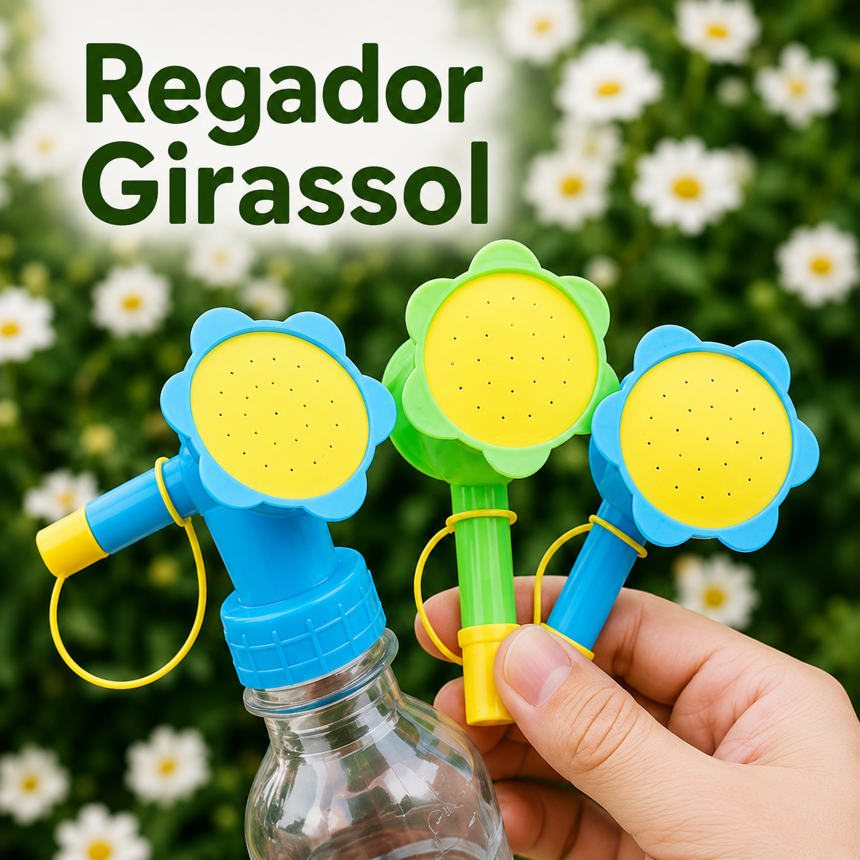 Regador Girassol em azul e verde